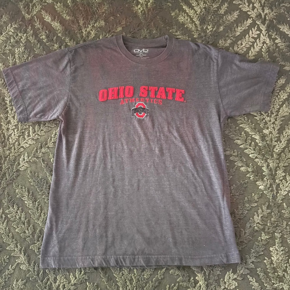 Vintage embroidered Ohio State Athletics T-Shirt Mens Large Gray Heathered Tee